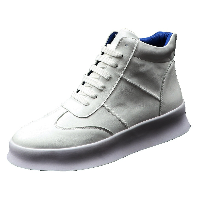 Solid Casual High Top Style Men Sneakers