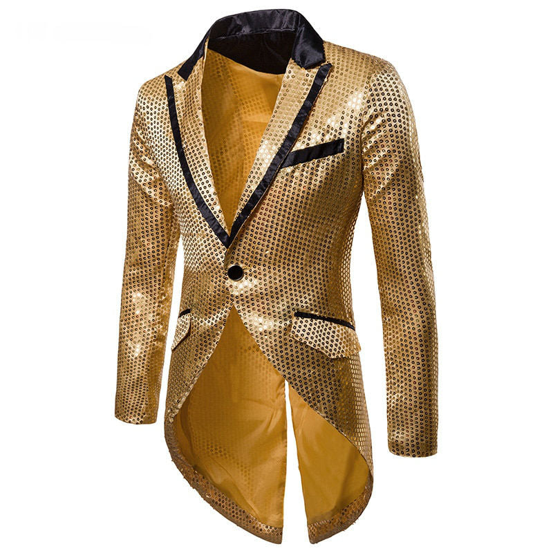 Shiny Sequin Tuxedo Stage Performer Style Men Blazer