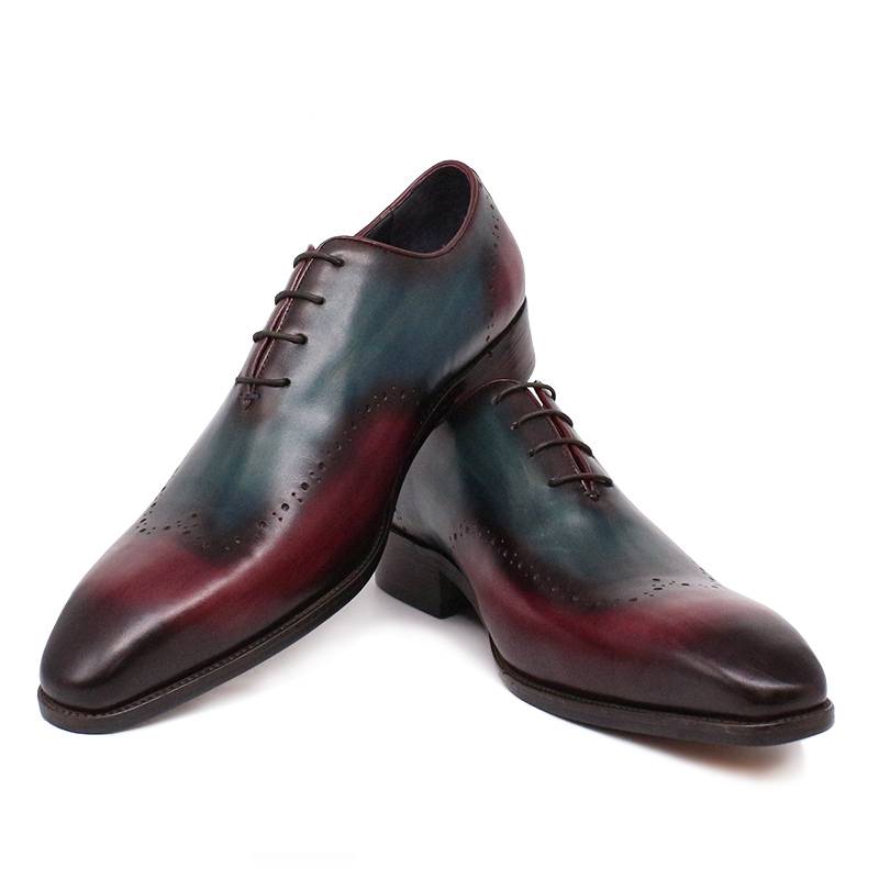 Mix Colors Gradient Pointed Toe Dress Leather Men Shoes