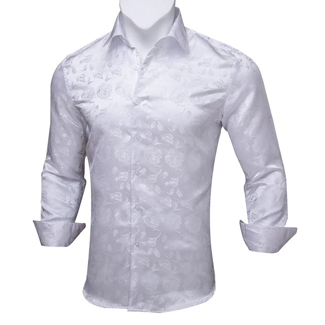 Paisley Jacquard Embossed Men Long Sleeve Shirt
