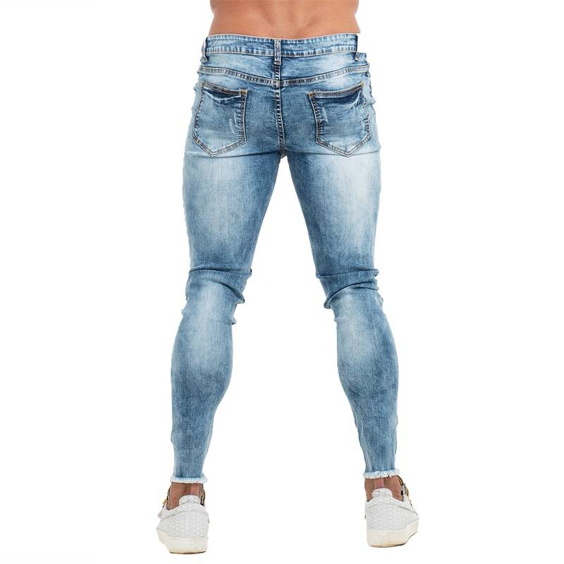 Blue Slim Fit Bottom Ripped Skinny Style Men Jeans - FanFreakz