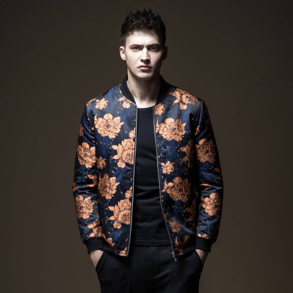 Autumn Vintage Bloom Pattern Men Bomber Jacket - FanFreakz