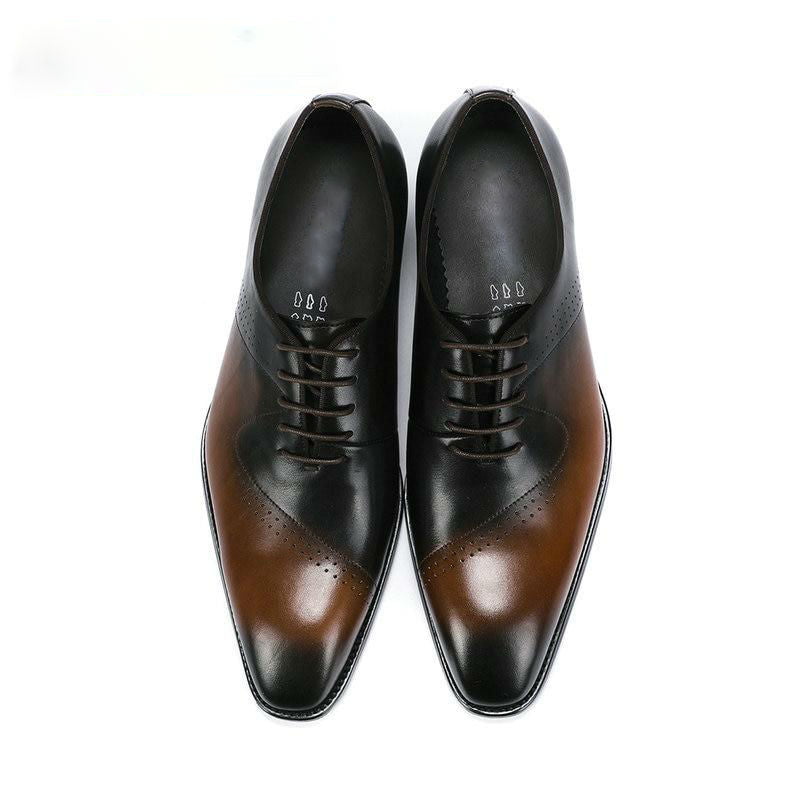 Elegant Pointed Toe Men Leather Business Oxford Shoes - FanFreakz