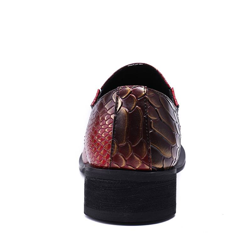 Genuine Leather Fish Pattern Oxford Shoes