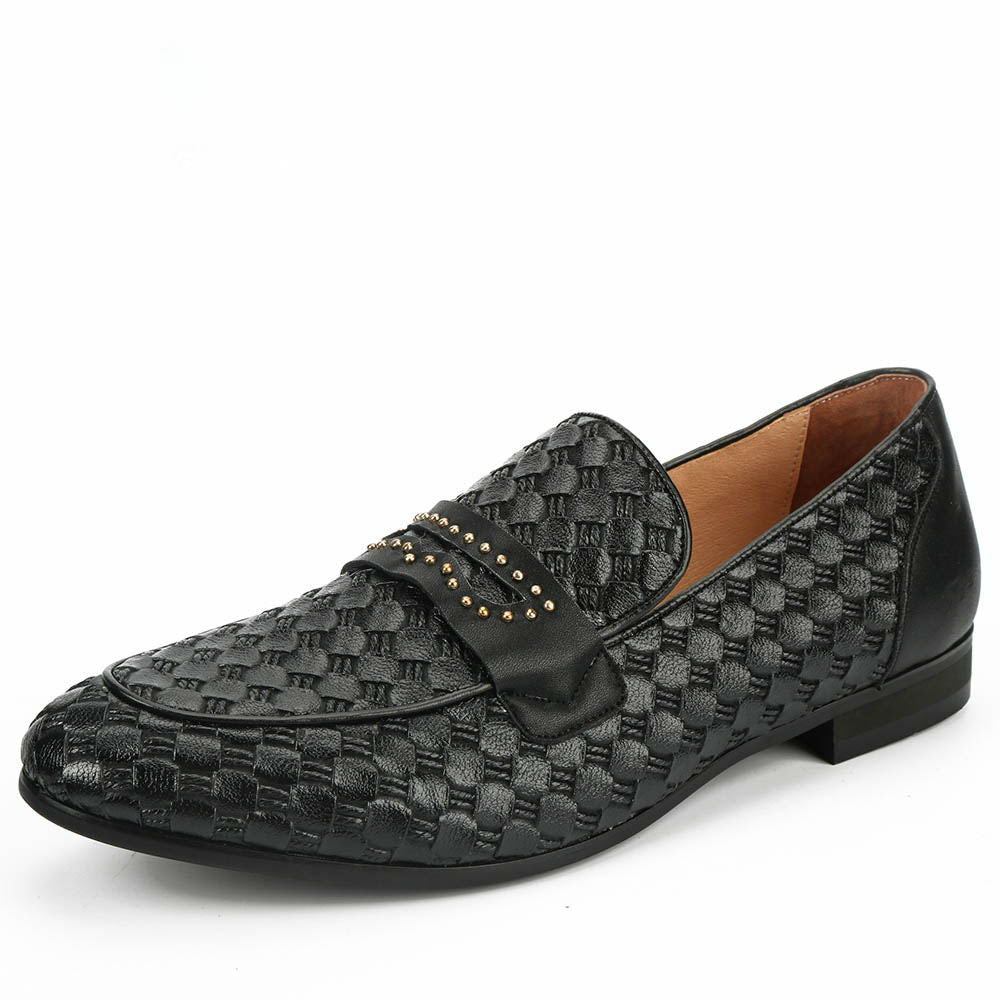 Deluxe Black Plait with Strap Men Dress Shoes - FanFreakz