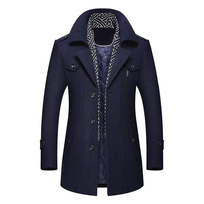 Plait Lined Inner Collar Coat Jacket