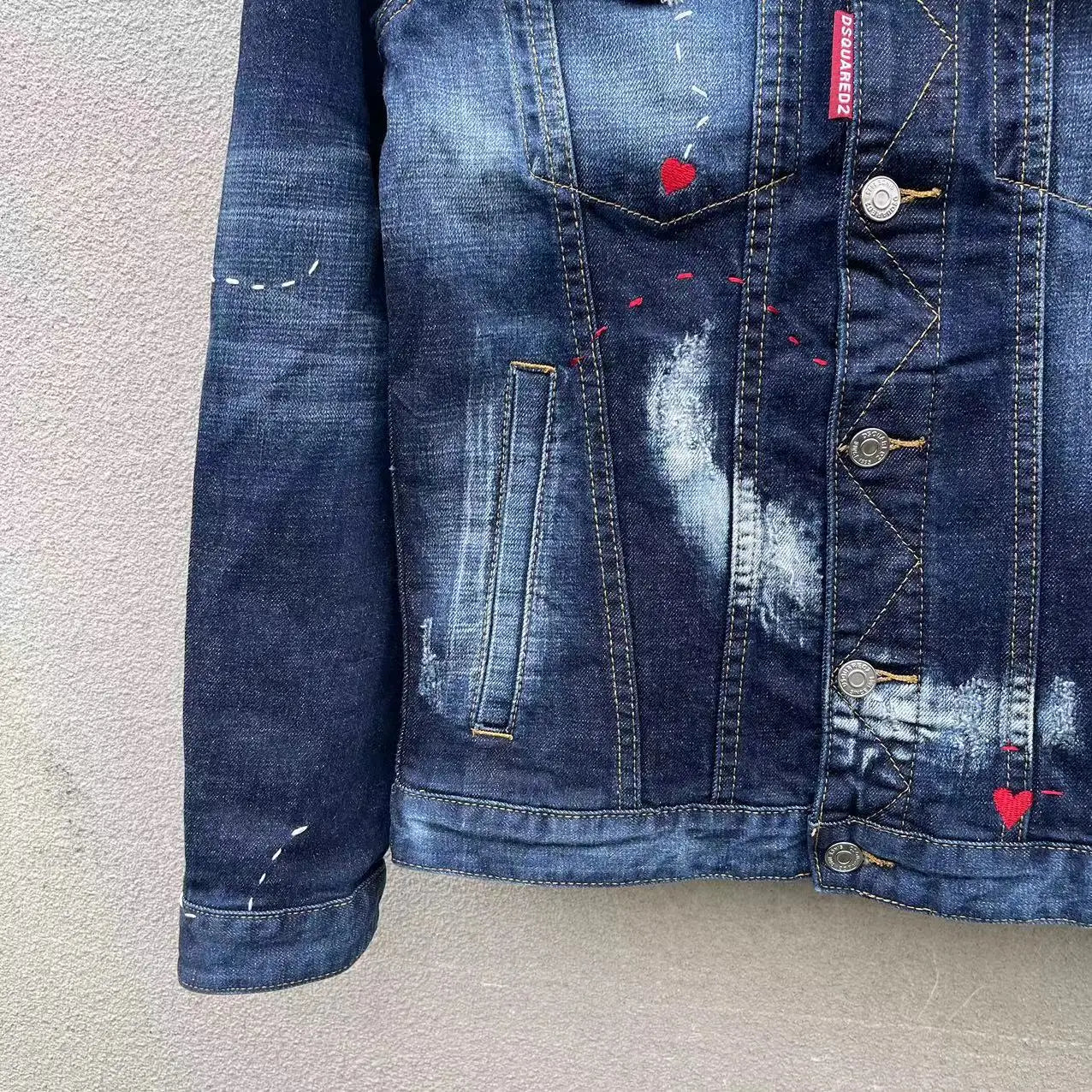 Splash Paint Patch Casual Denim Jacket