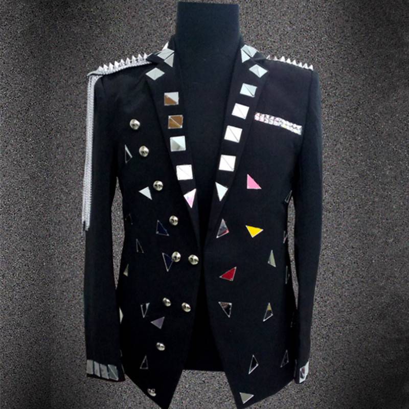 Multi Shapes Sequin Costume Style Men Blazer