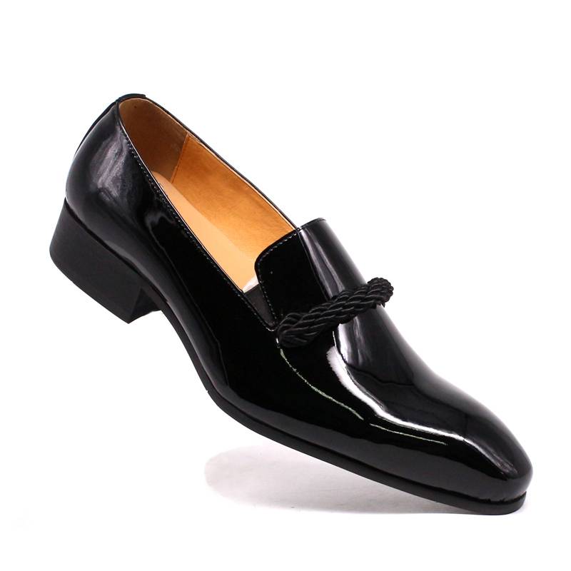 Black Patent Leather Loafers Shoes