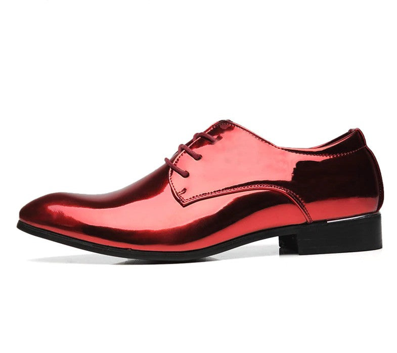 Lux Glossy Lace Up Men Oxfords Shoes