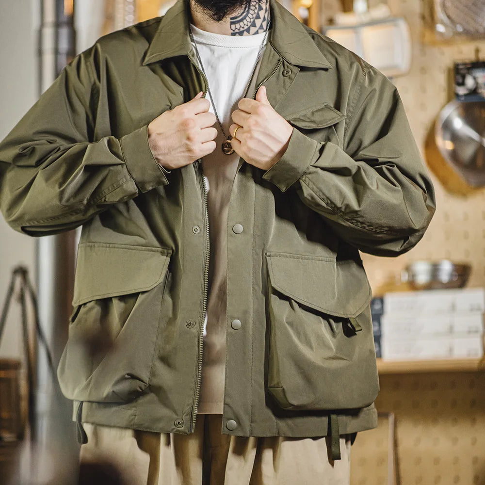 Large Pockets Military Green Jacket