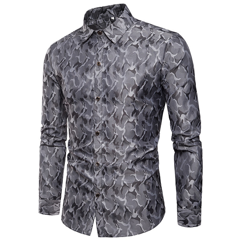 Smooth Camouflage Men Long Sleeves Shirt