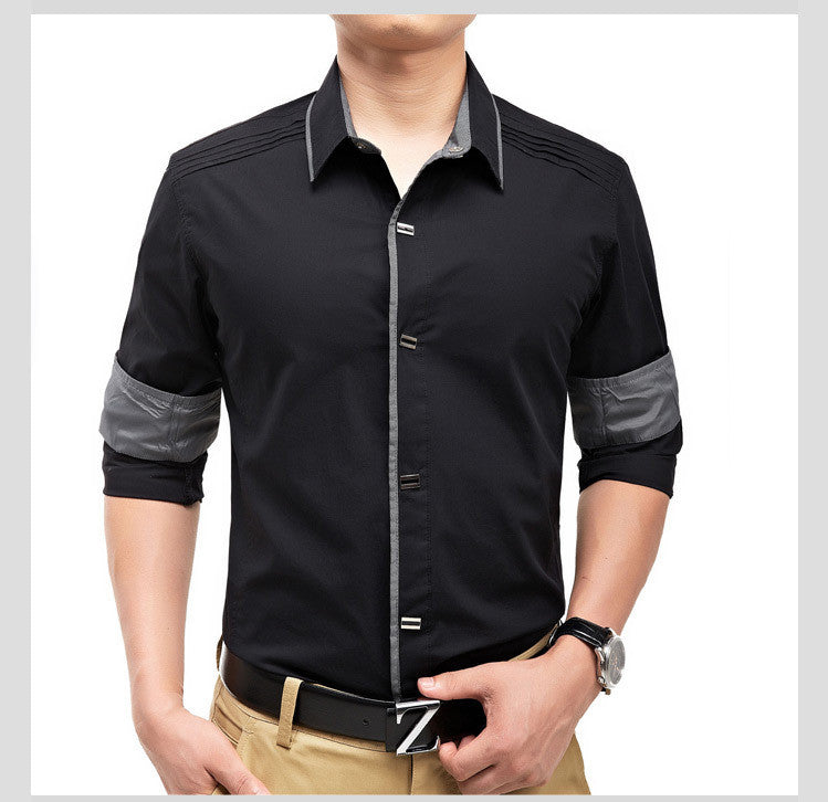 Rock Style Slim Fit Big Collar Men Shirt - FanFreakz