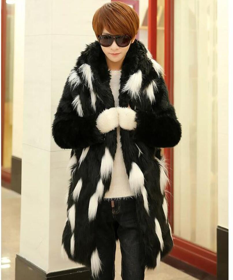 Black and White Fur Spot Fashionable Men Jacket - FanFreakz