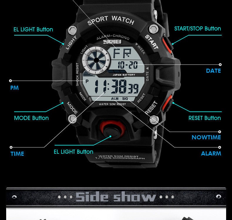 Skmei Camouflage Men Army Military Digital Watches - FanFreakz