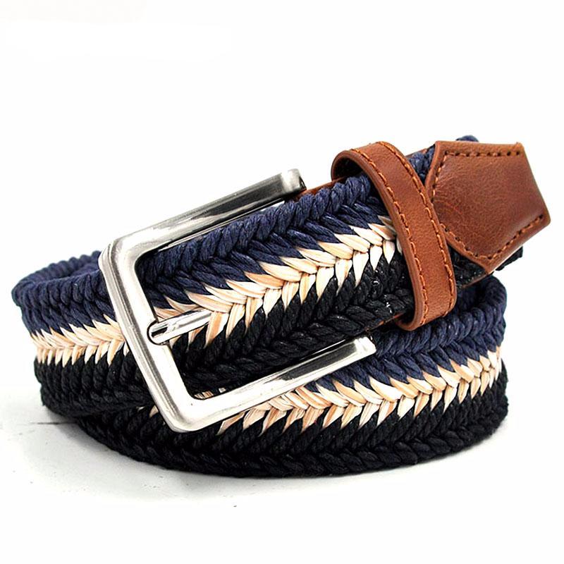 Braided Cotton Soft Stretch Woven Casual Jean Mens Belts 1-3/8" Wide - FanFreakz