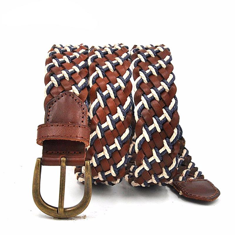 Genuine Braided Leather Mixed with Wax Rope Men Belt - FanFreakz