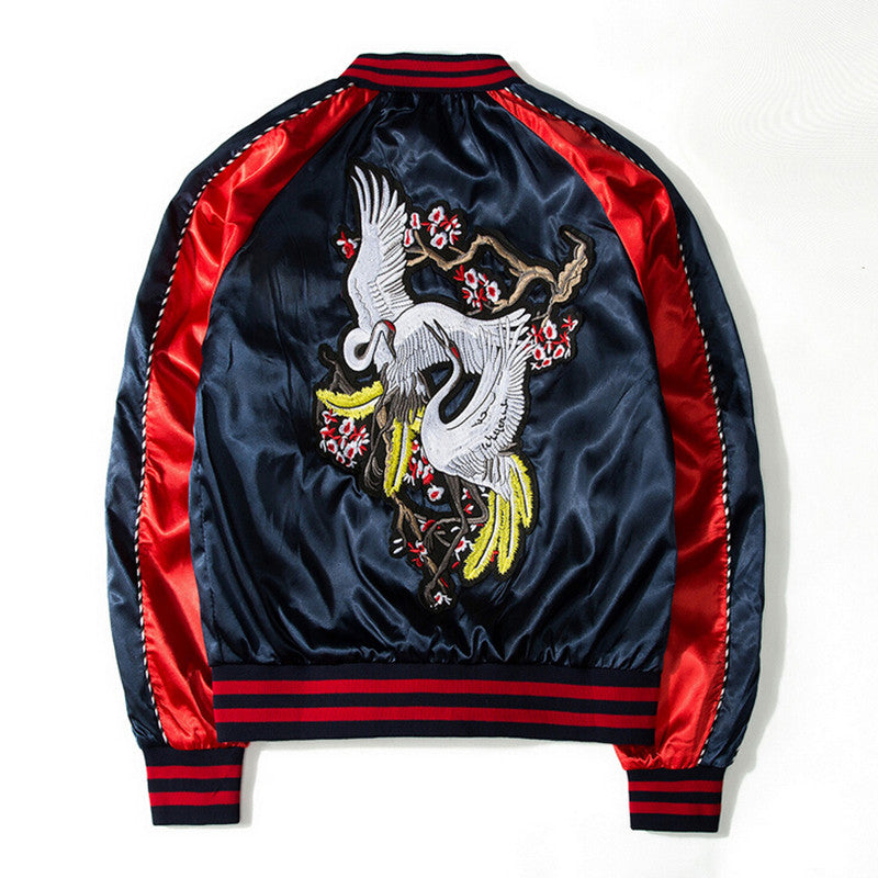 Harajuku Sukajan White Phoenix Embroidery - FanFreakz