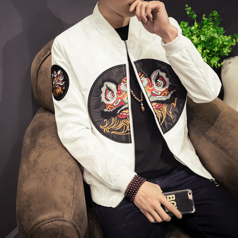 Barongsai Patch Men Slim Fit Jacket - FanFreakz