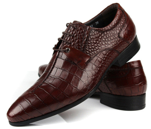 Luxury Croco Pattern Men Derby Shoes - FanFreakz