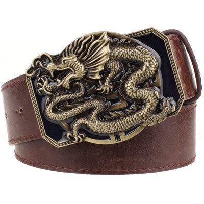 Rock Style Chinese Dragon Buckle Men Belt - FanFreakz