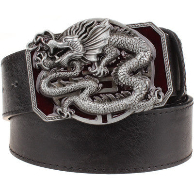 Rock Style Chinese Dragon Buckle Men Belt - FanFreakz