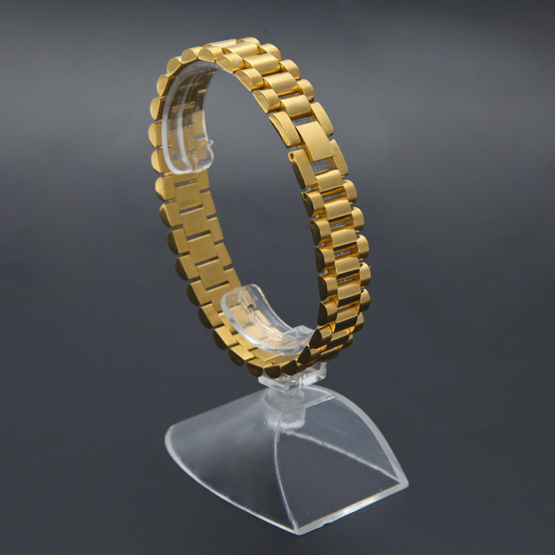 Hip Hop Gold Filled Watchband Style Men Bracelet - FanFreakz