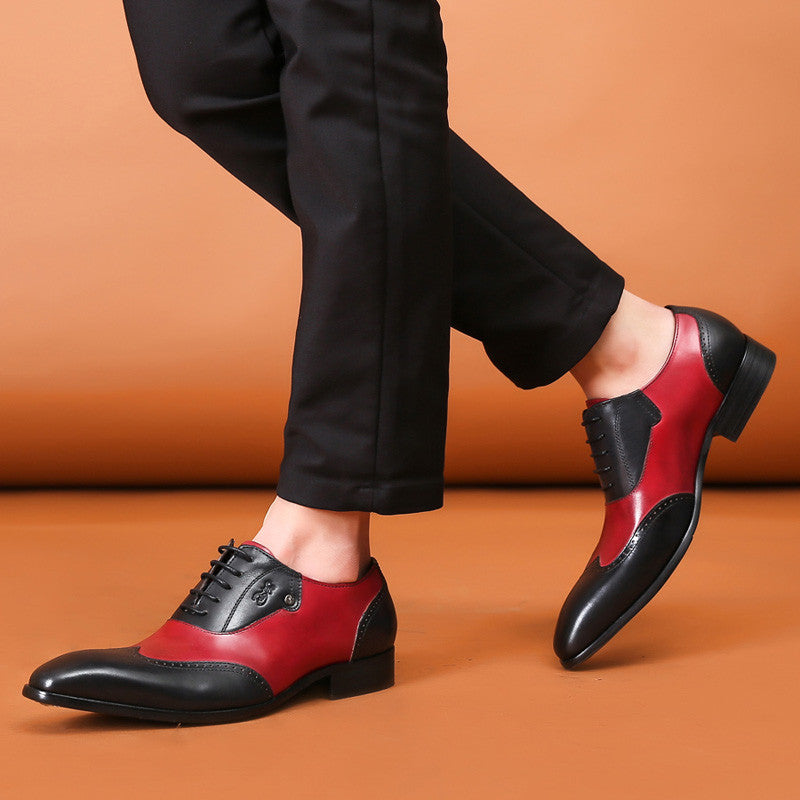 Red and Black Gentlemen Formal Men Oxford Shoes - FanFreakz