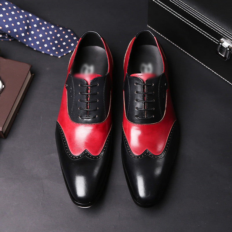 Red and Black Gentlemen Formal Men Oxford Shoes - FanFreakz