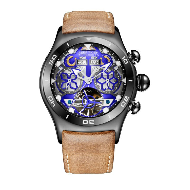 Men Tourbillon Skeleton Luminous Automatic Watch - FanFreakz