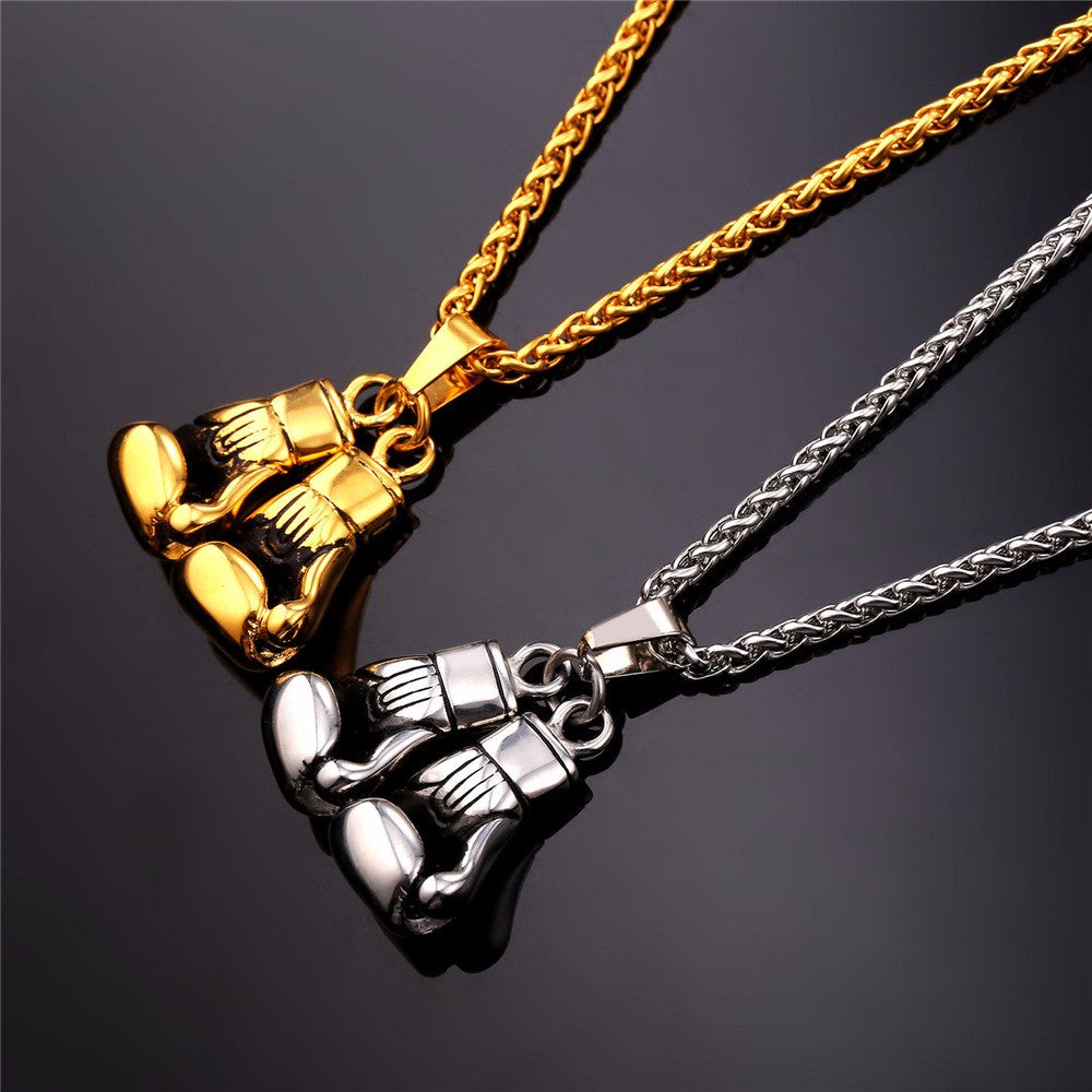 Pair Boxing Glove Charm Men Necklace - FanFreakz