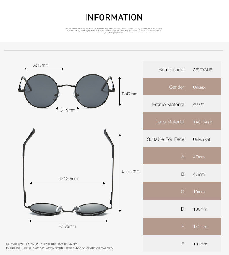 Classic Style Polarized Small Round Shape Sunglasses For Men/Women - FanFreakz