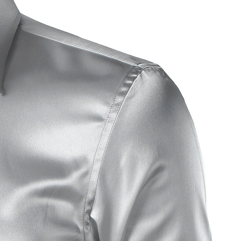 Silky Satin Men Dress Shirt For Formal, Party and Clubbing - FanFreakz