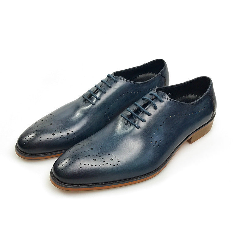 Vintage Blue Style Lace Up Men Formal Shoes - FanFreakz