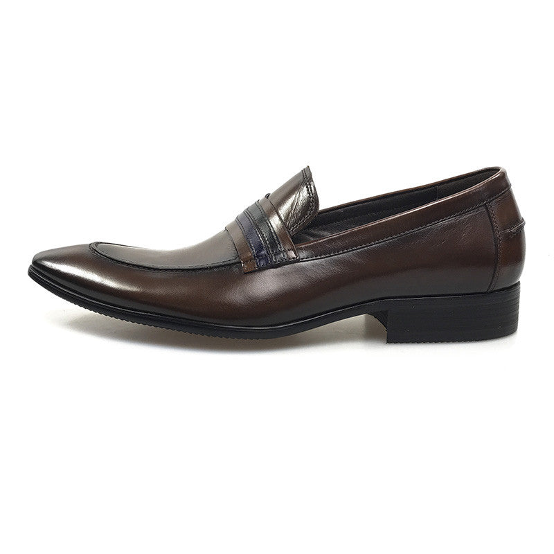 Dark Brown Italian Classic Style Men Loafer Shoes - FanFreakz