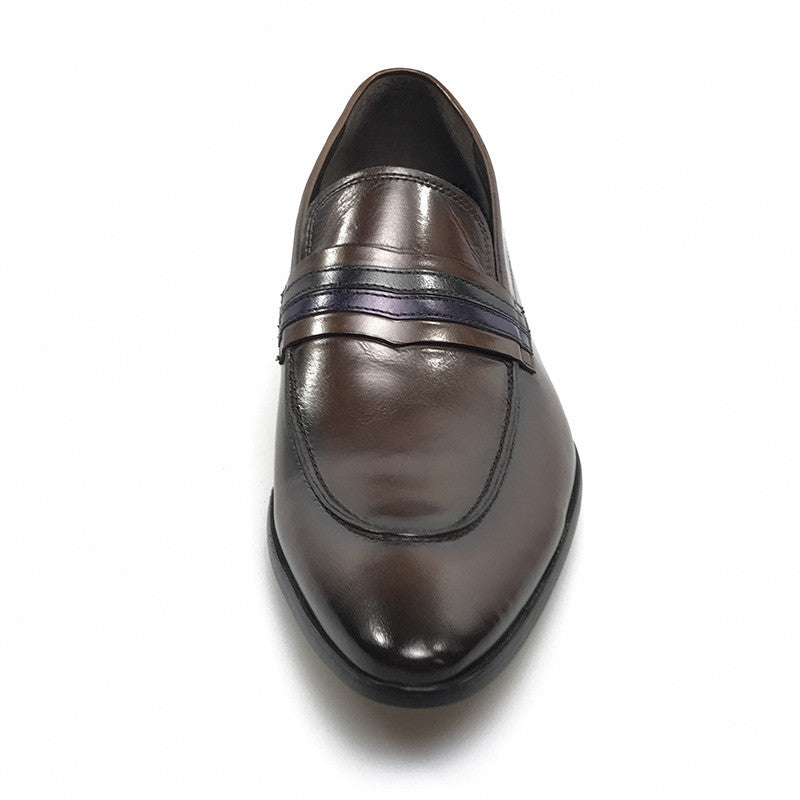Dark Brown Italian Classic Style Men Loafer Shoes - FanFreakz