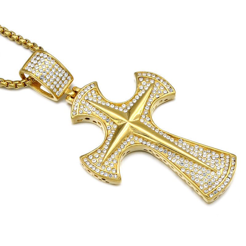 Hiphop Star Out Men Christian Cross Men Necklace - FanFreakz