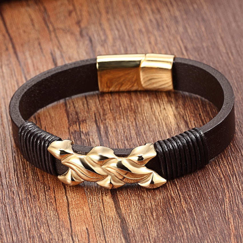 Unique Buckle Unisex Leather Bracelet - FanFreakz