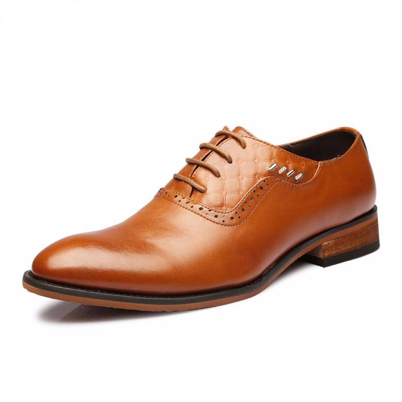 Simple Minimalist Style Pointed Toe Men Oxford Shoes - FanFreakz