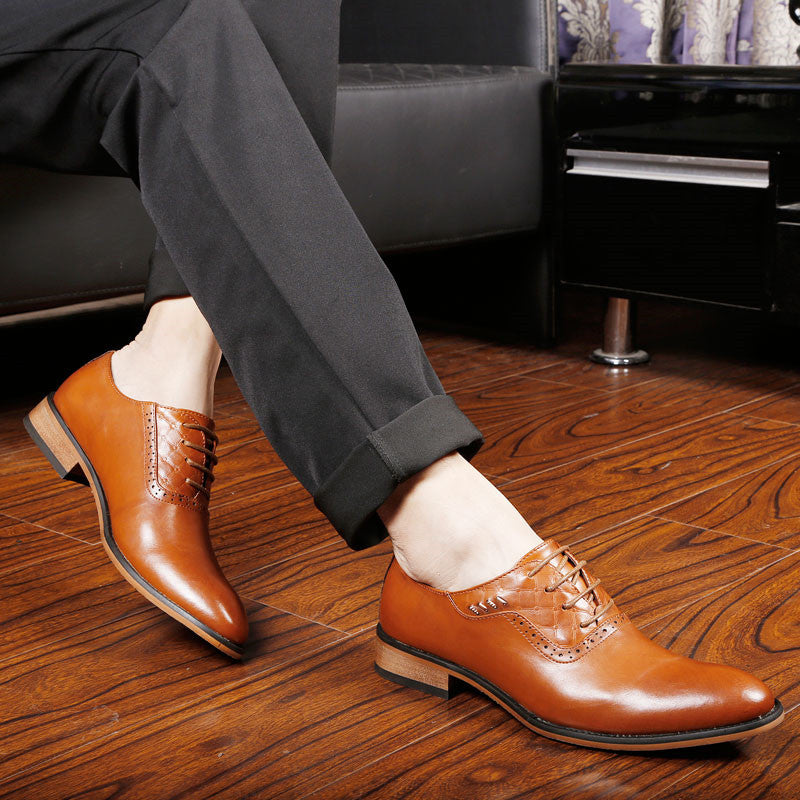 Simple Minimalist Style Pointed Toe Men Oxford Shoes - FanFreakz