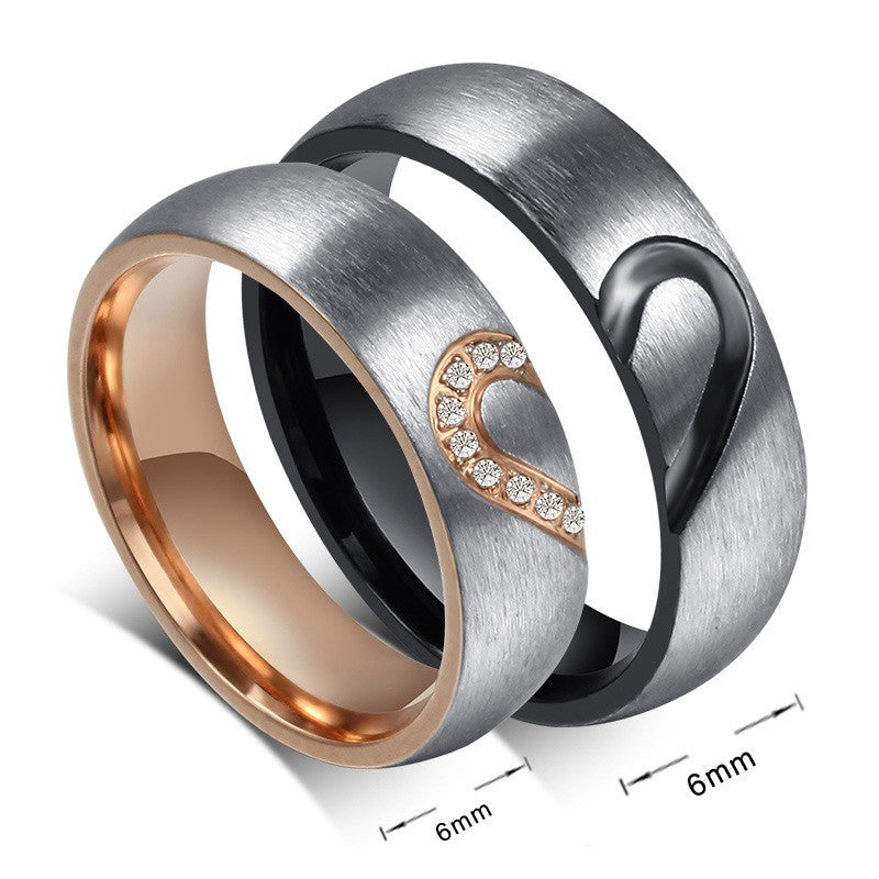 Unique Fashion Love Heart Couple Rings for Women Men Wedding Engagement - FanFreakz