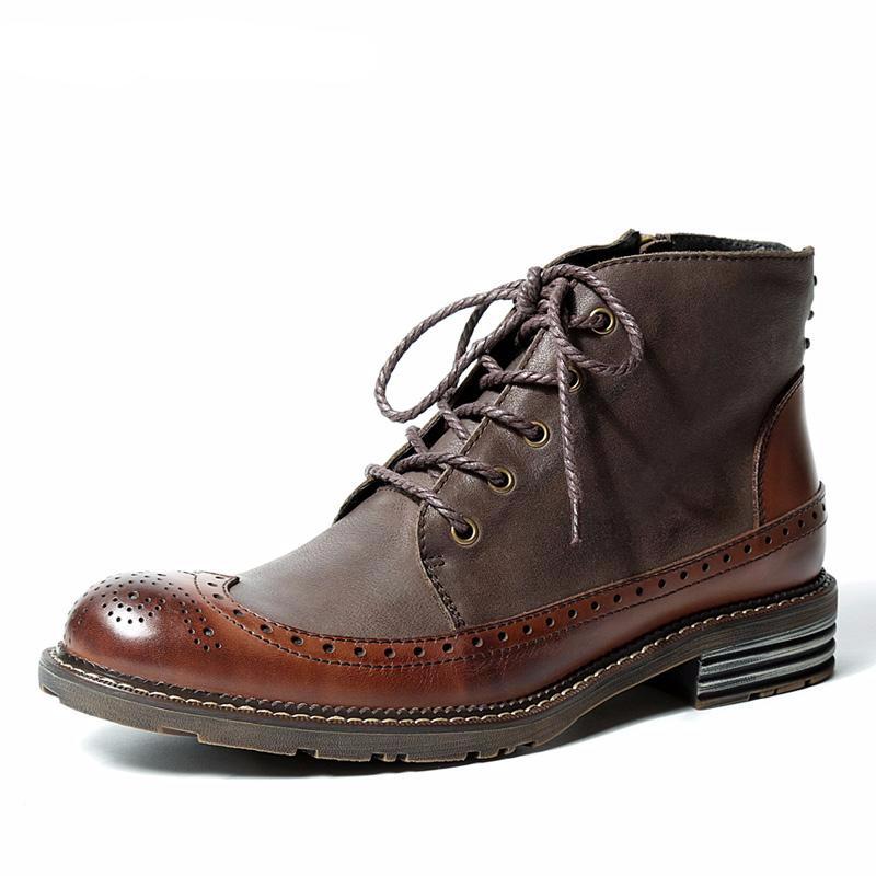 Brogue Wingtip Men Chukka Boots For Winter - FanFreakz