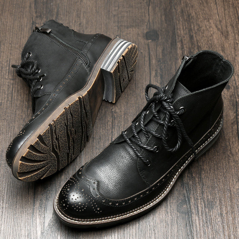 Brogue Wingtip Men Chukka Boots For Winter - FanFreakz