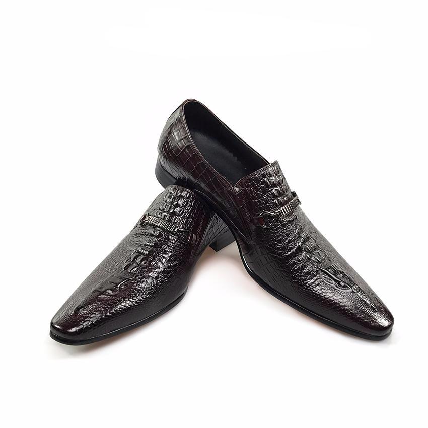 Luxury Business Style Croco Pattern Men Loafers Shoes - FanFreakz