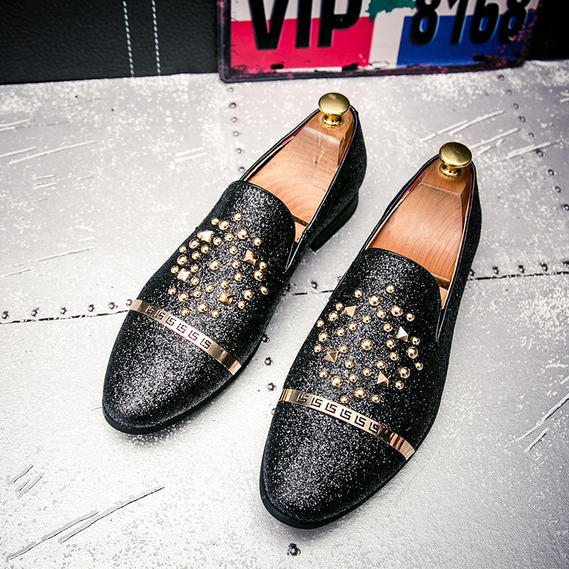 Spiked Rivets Unique Men Loafers Shoes - FanFreakz