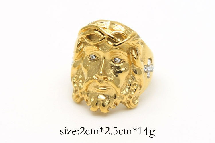 Hiphop Style Rock Jesus Face Men Ring - FanFreakz