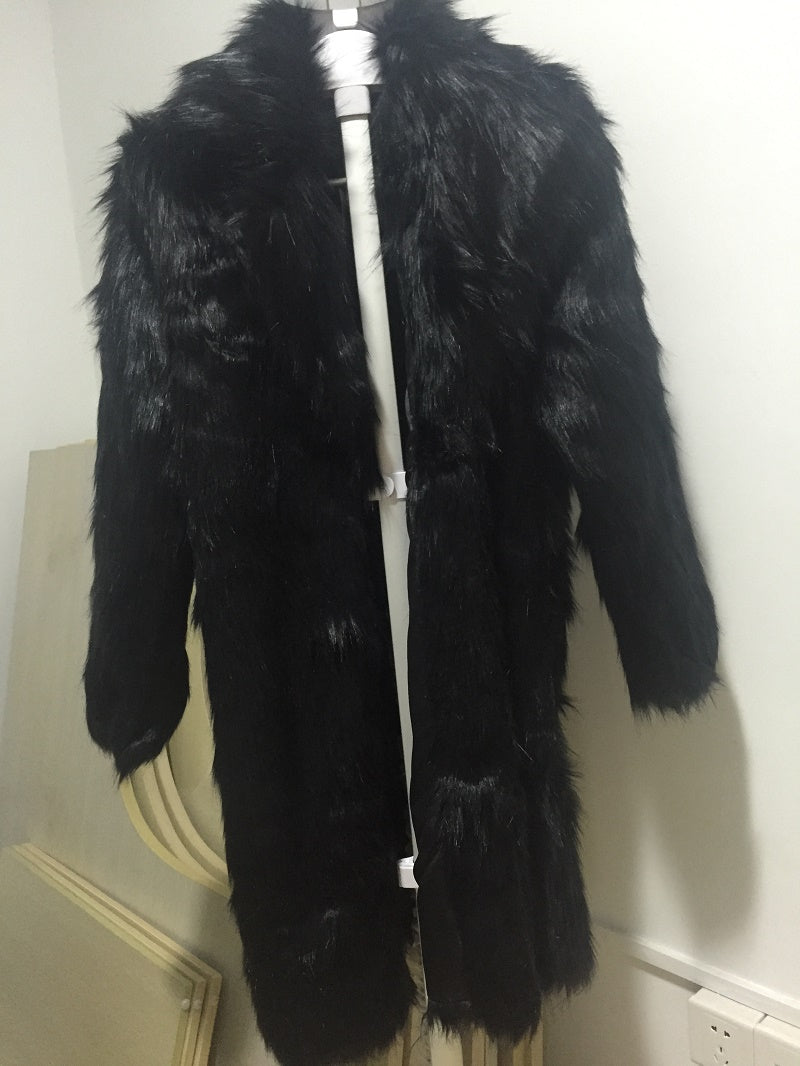 Men Long Faux Fur Coat for Winter - FanFreakz