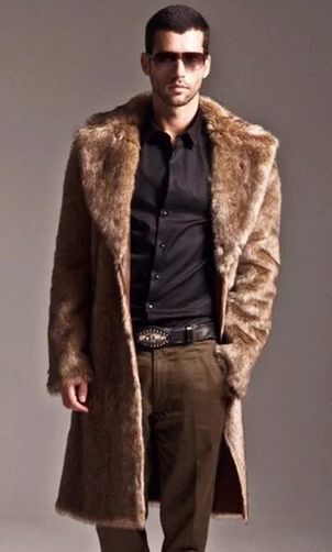 Men Long Faux Fur Coat for Winter - FanFreakz