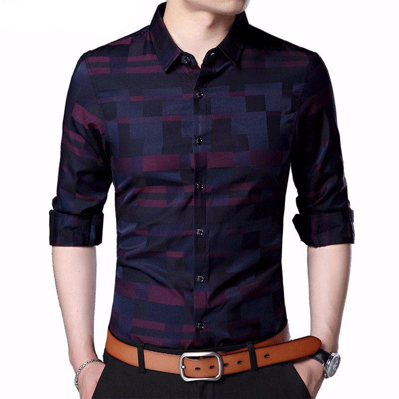 Fashionable Business Style Men Slim Fit Shirt - FanFreakz