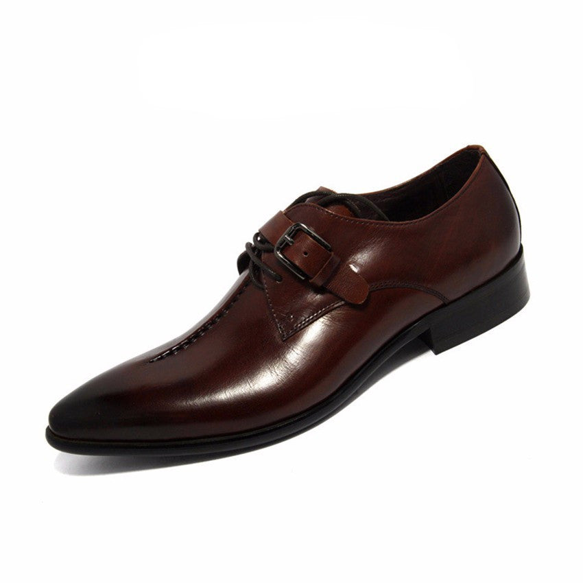 Men Monk Strap Shoes with Long Pointed Toe - FanFreakz